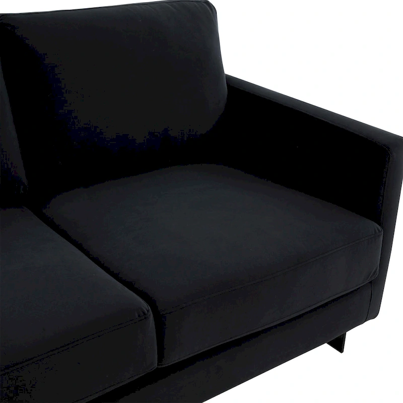 Upholstered Loveseat Sofa in Velvet Fabric with Removable Cushions and Stainless Steel Frame