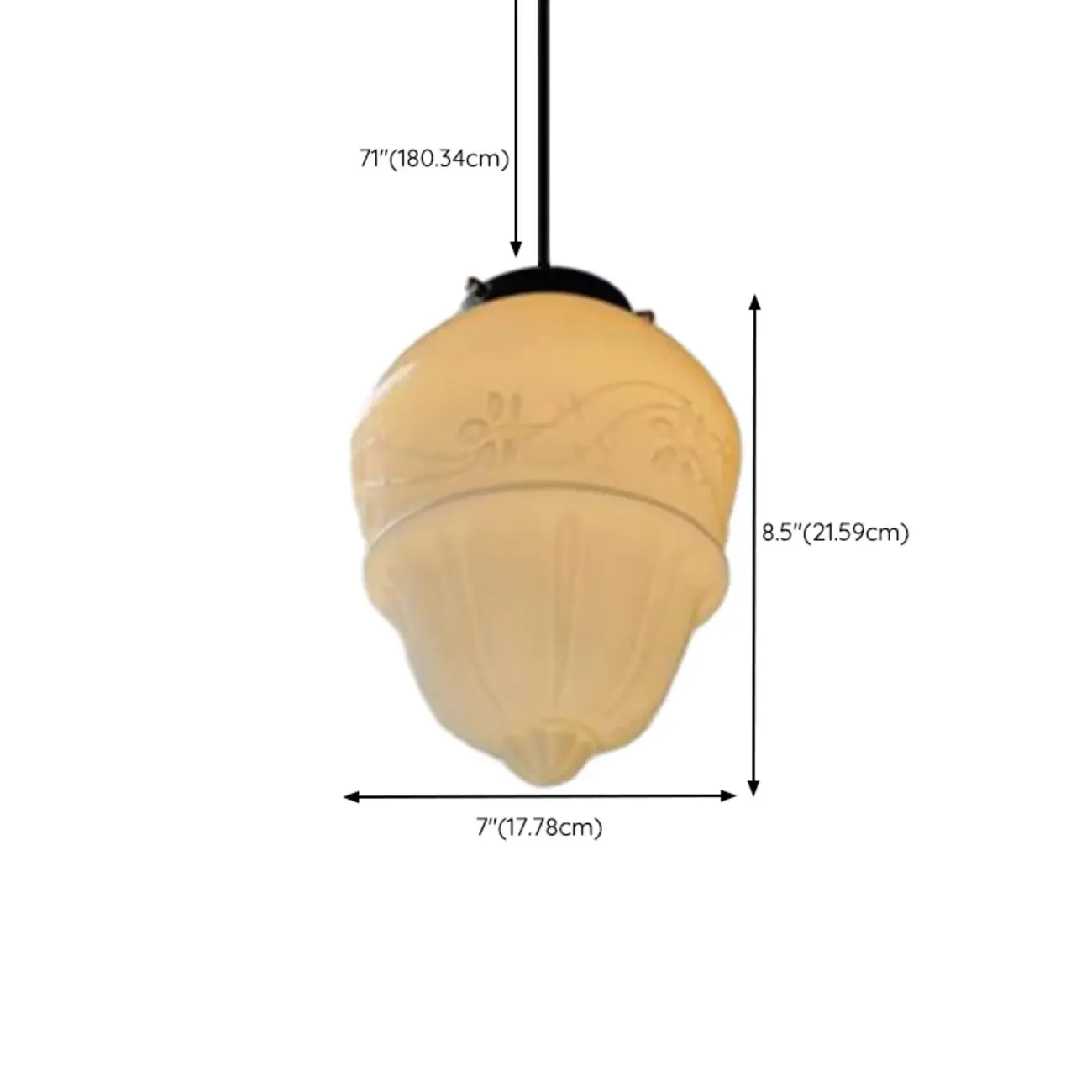 Modern Frosted Glass LED bedside pendant lamp in Hazelnut Tone