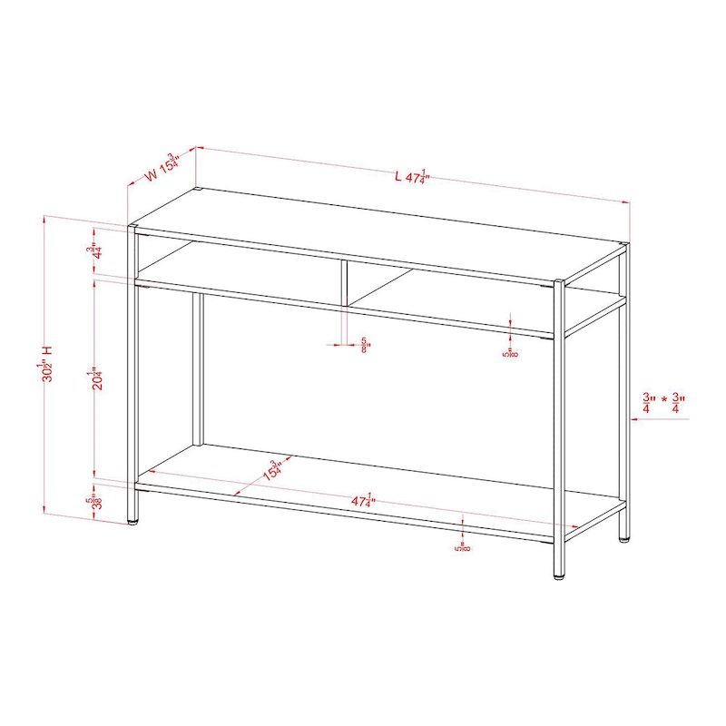 Raven Glam 48-inch Steel 3-Shelf Console Table by Furniture of America