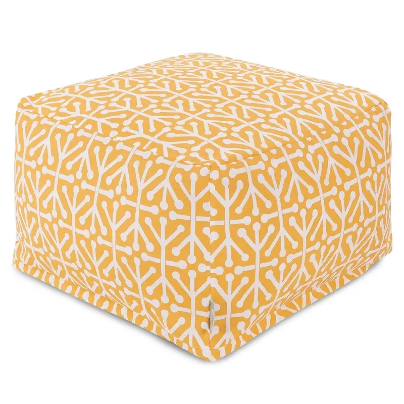 Majestic Home Goods Indoor Outdoor Aruba Ottoman Pouf 27 in L x 27 in W x 17 in H