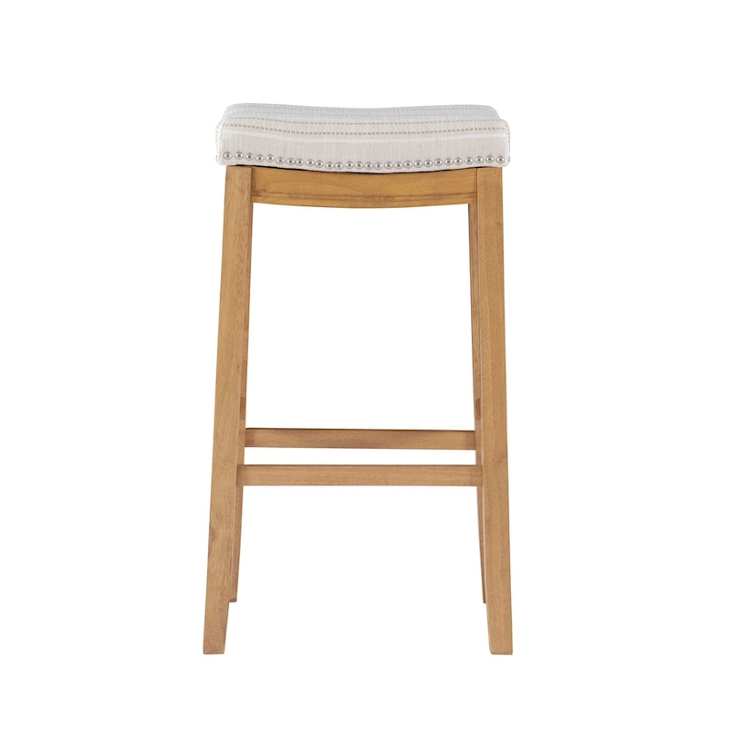 Linon Willamette Rustic Striped Cream Bar Stool