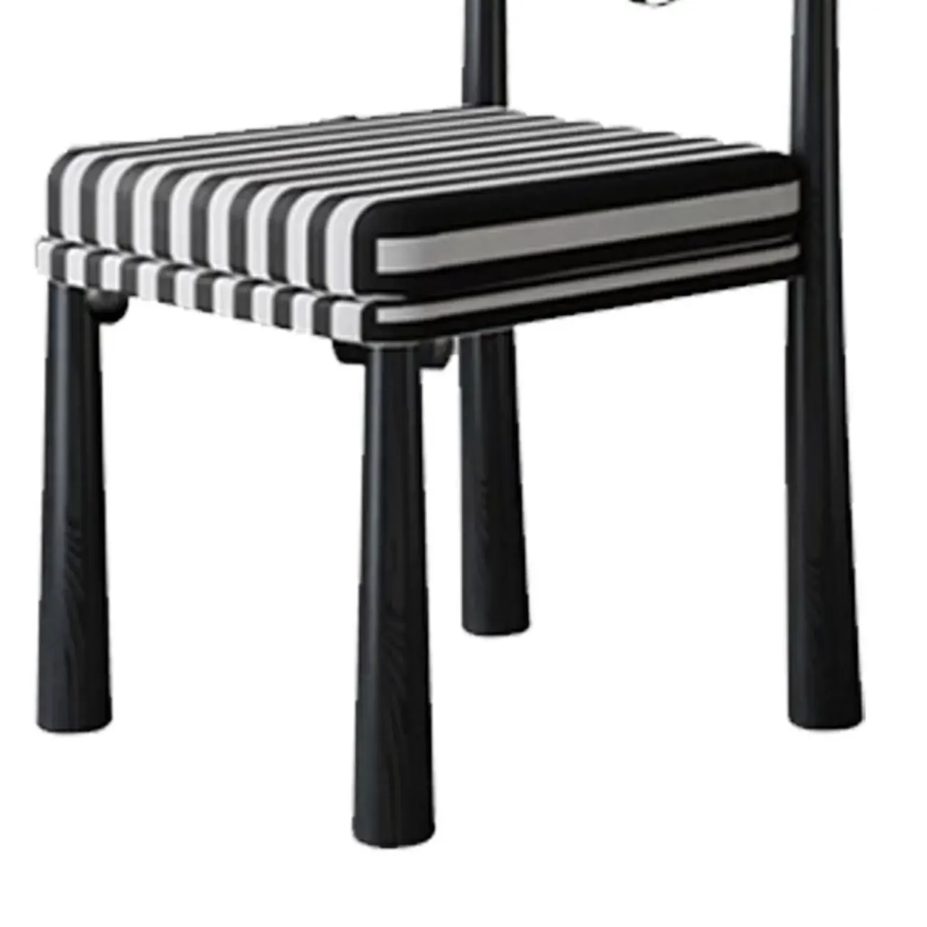 Upholstered Black Armless Striped Dining Chair