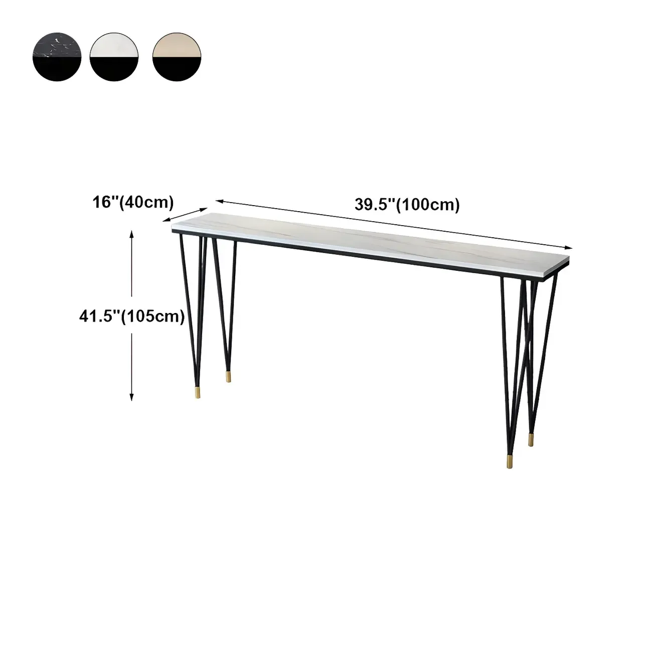 Sleek Black Faux Marble Top Bar Tables