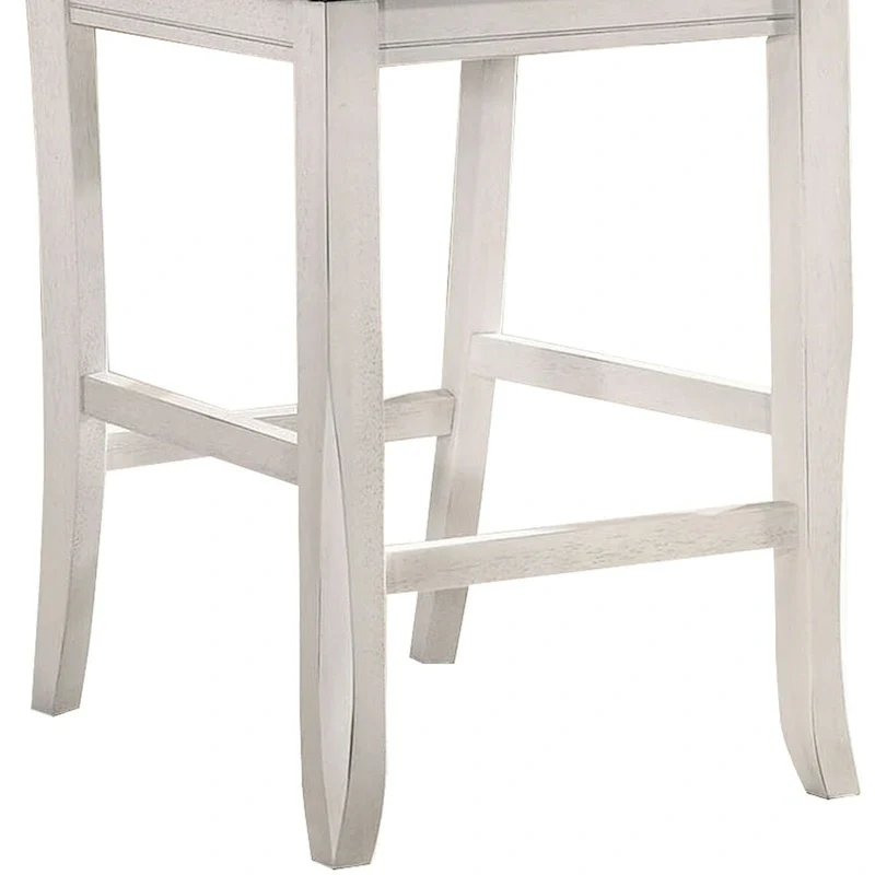 Wooden Counter Height Chair with Curved Back, Set of 2 - 18.5 L x 20.5 W x 40 H