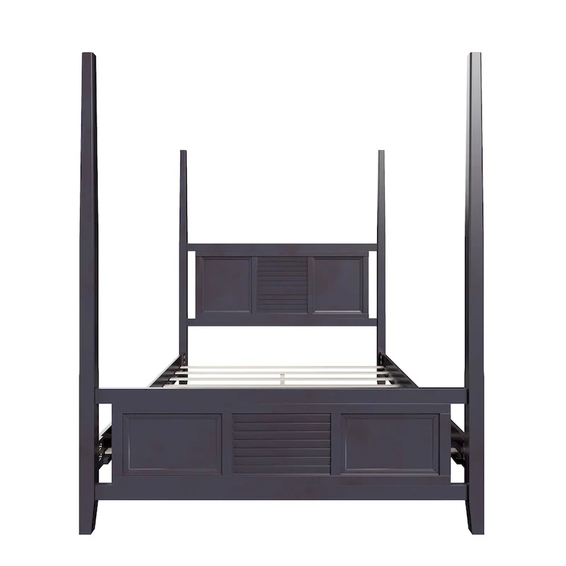 Queen Solid Pine Four Poster Bed with 75 Tall Frame