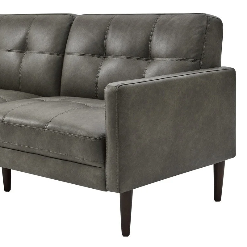 Gray Mid-Century Tufted Sofa Set - 1-Seater & 3-Seater