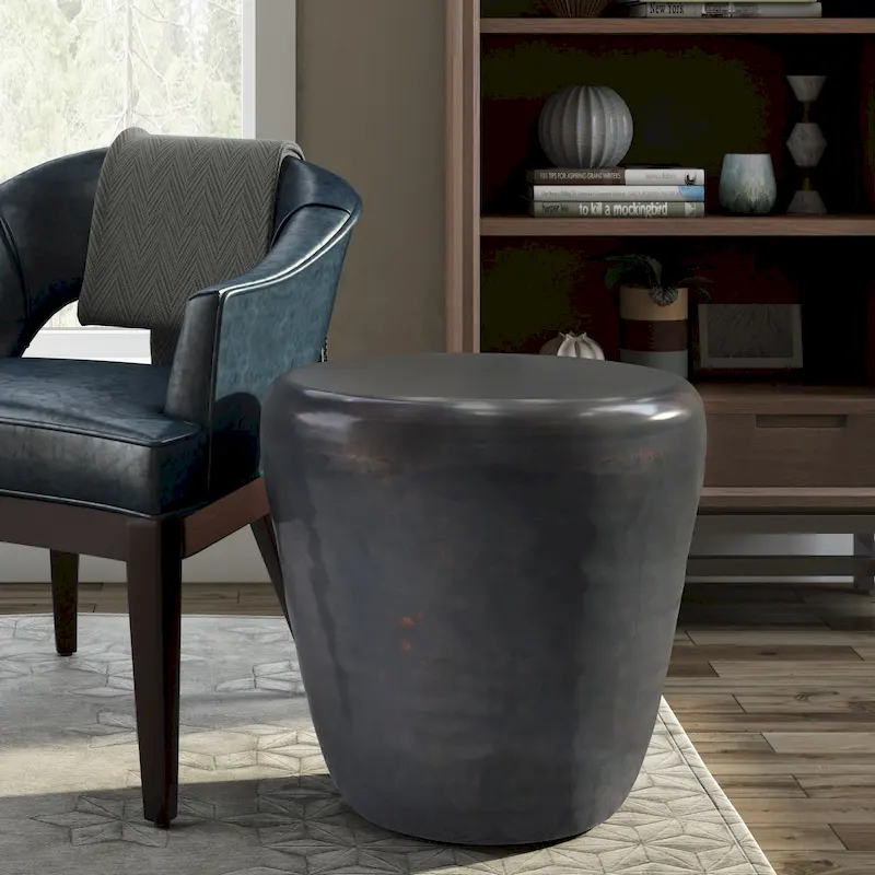 Industrial 20 inch Wide Metal Accent Side Table, Fully Assembled - 20 W x 20 D x 22 H