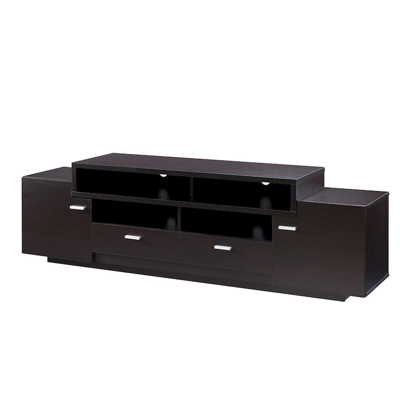TV Console with 2 Drawers & 2 Cabinets, Fits 70" TVs, 60" or 72" Wide, Contemporary Style
