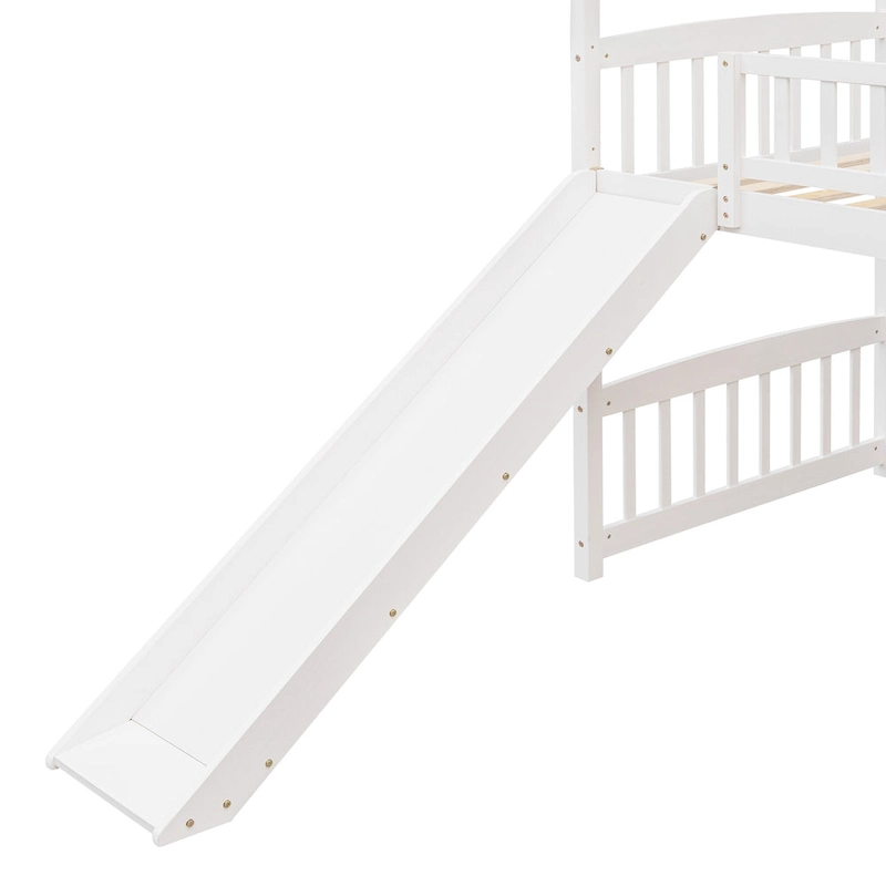 Twin Loft Bed with Slide,House Bed with Slide
