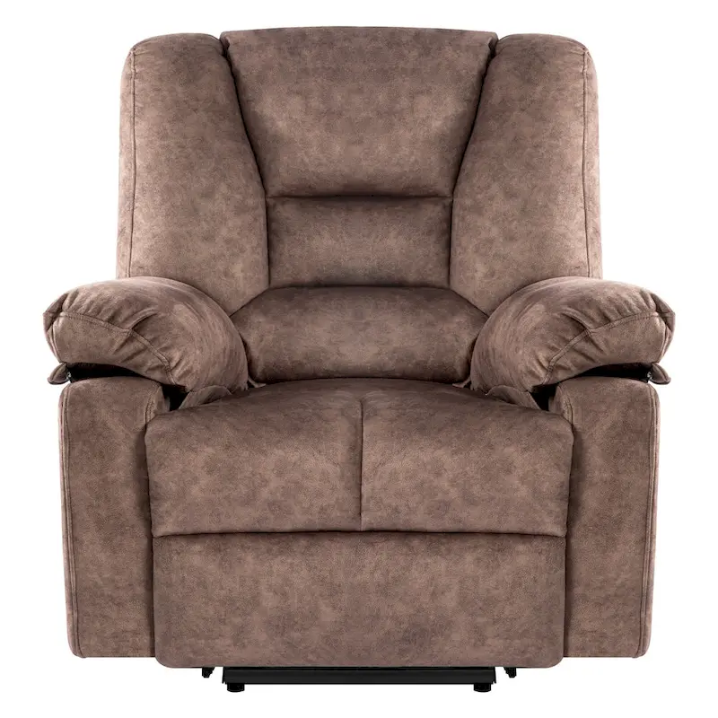 Brown Velvet Power Lift Recliner, Massage, Heated, Pockets, 8-Point