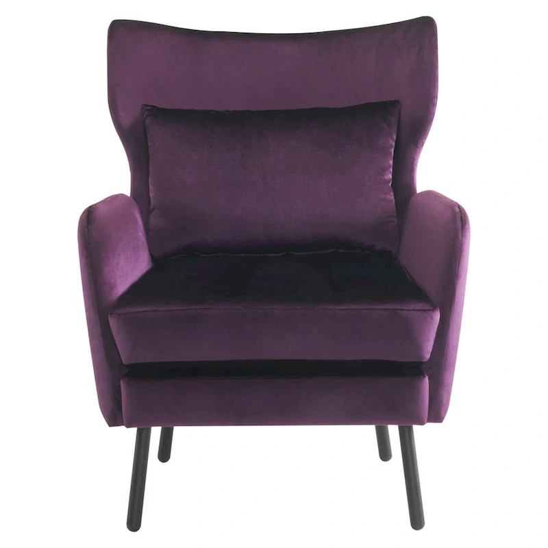Stylish Wing Back Velvet Accent Chair by Christopher Knight Home