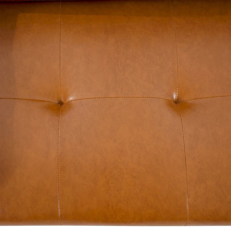 Futon Sofa Bed Couch with Armrest & Cupholders, Faux Leather Sofa Bed Couch Convertible Folding Reclining Small Couch