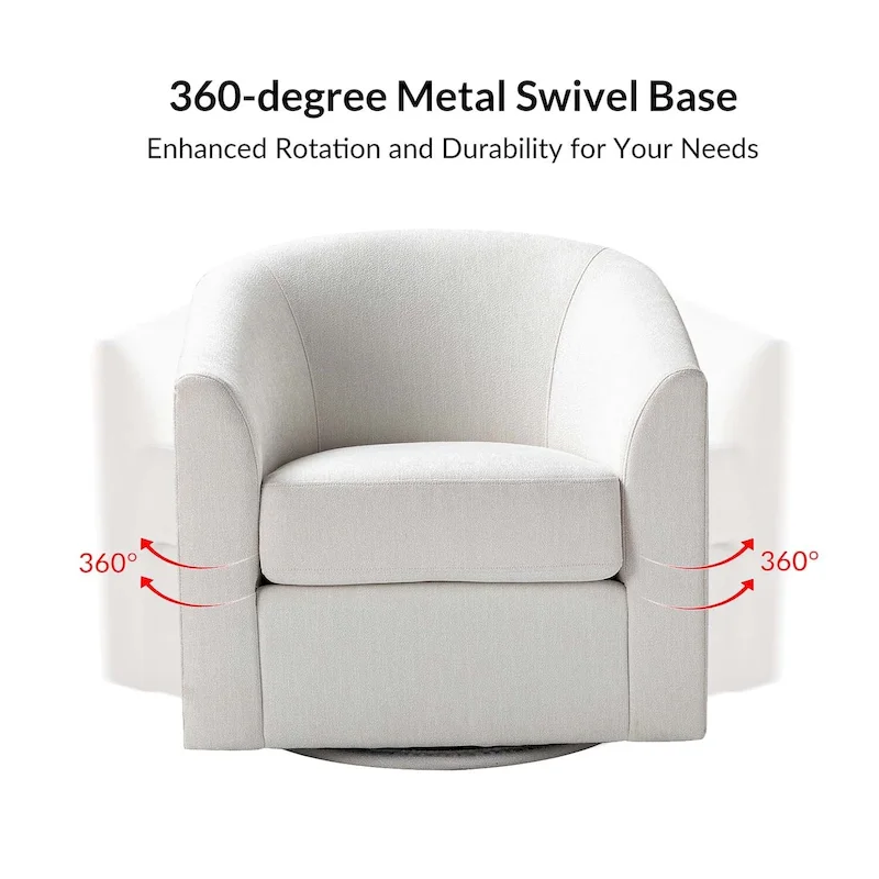 Cuenca Modern Upholstered Barrel Chair with Swivel Base