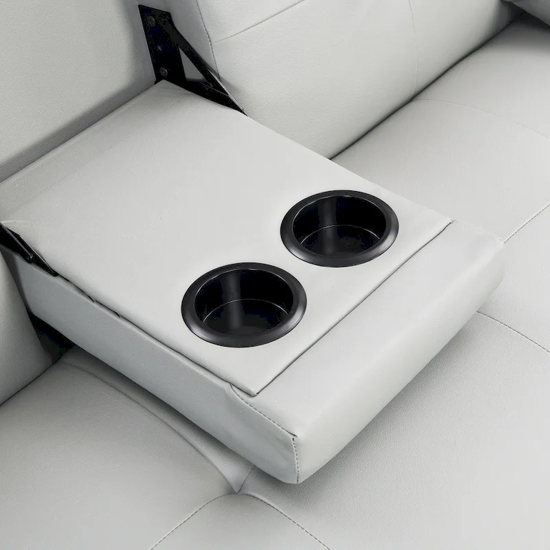 66.1 PVC Loveseat Sofa Bed with Wood Frame and Stainless Legs