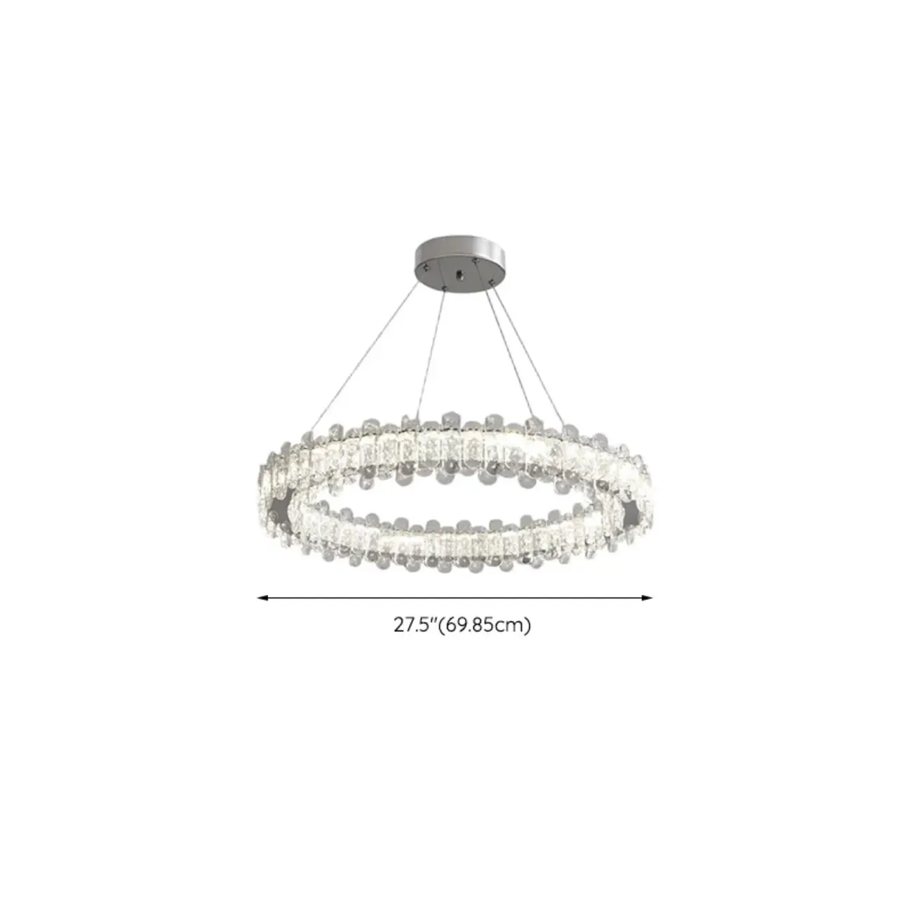 Gold Crystal Circular Glass Beads Modern Chandelier