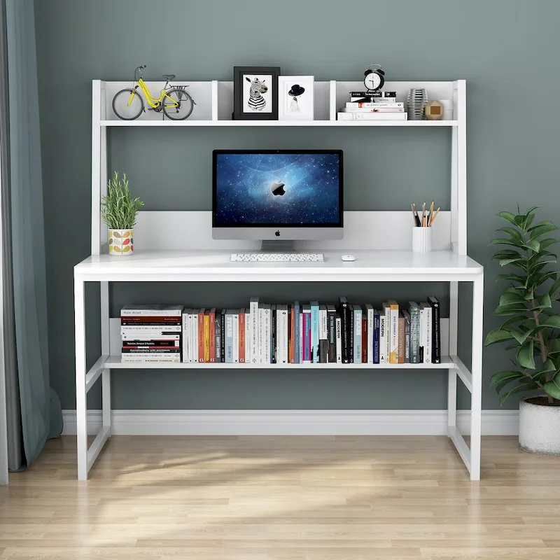 47 Inch Modern Computer Desk with Hutch and Bookshelf