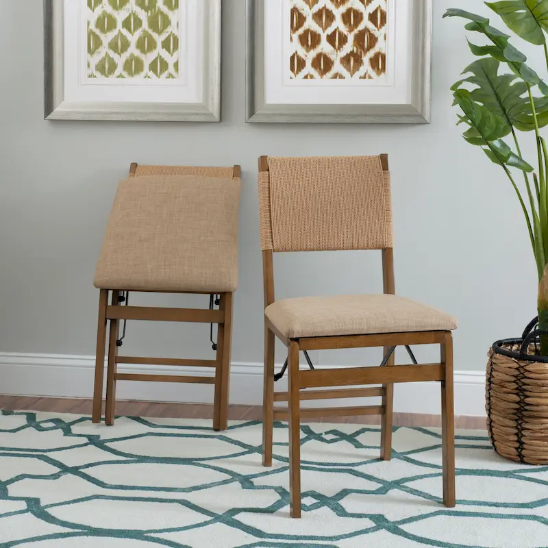 Imperial Wood Rope Folding Dining Chair (Set of 2)