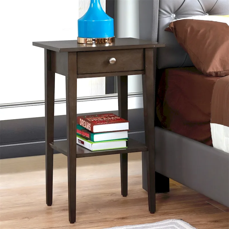 Wood Nightstand with Drawer