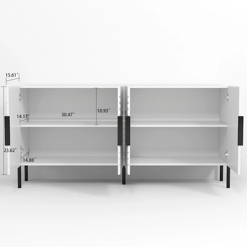 Chic Elegance 63-Inch White TV Stand - Fits Up to 65 TV - 63 in Width