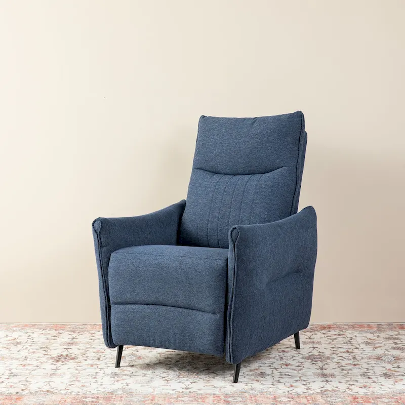 Glitzhome 41H Fabric Push Back Recliner With Ergonomic Segmented Back