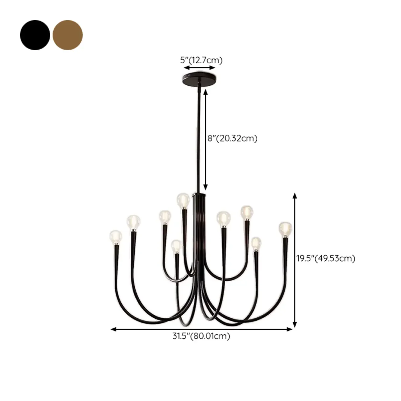 Mid-Century Branch Ceiling Chandelier with Adjustable Height