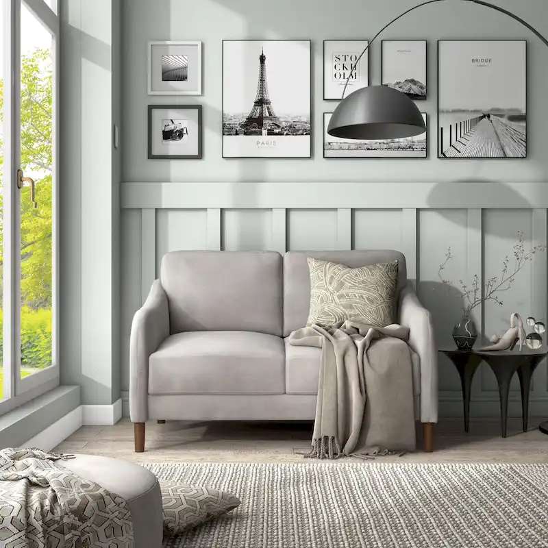 DH BASIC Modern 52-inch Velvet Upholstered Loveseat with Cushions