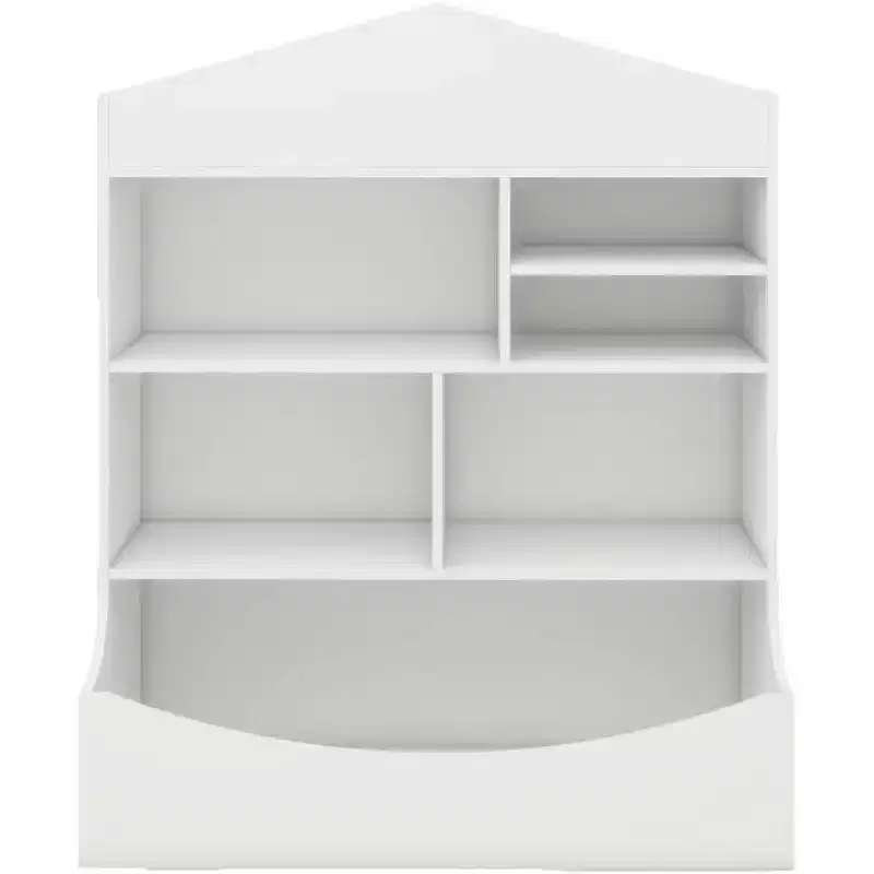 Kids Bookshelf and Toy Organizer, Versatility Bookcase Toddlers Playhouse Cabinet Shelf for Playroom Nursery Kids Room, White