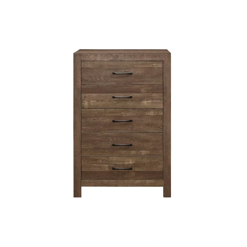 Tabina 3 Piece Rustic Brown Modern Panel Bedroom Set