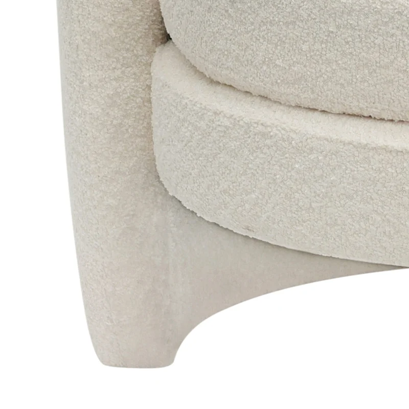Boucle Upholstered Accent Chair with Curved Back, Plush Seating and No Assembly Required