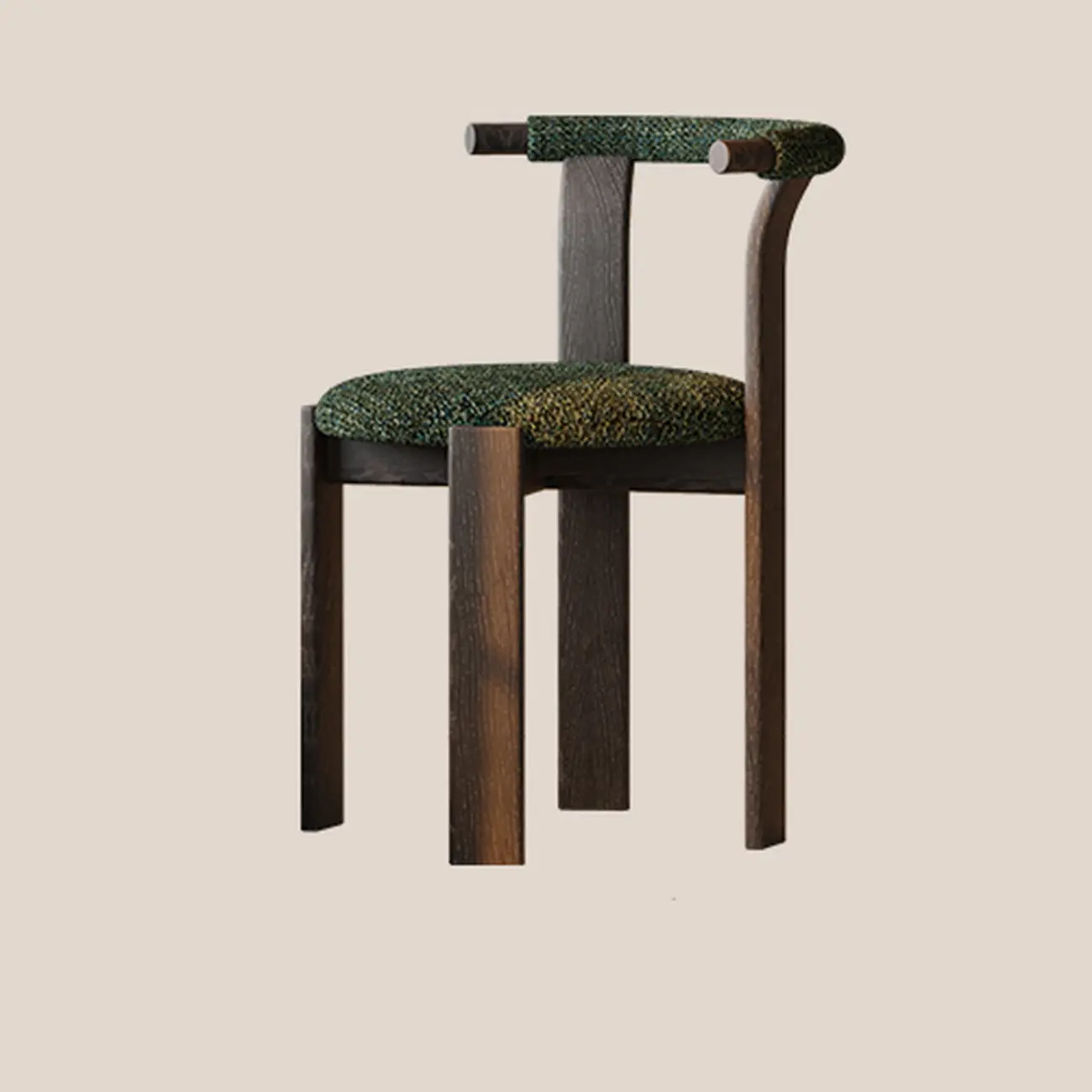 Elegant Open Back Upholstered Armless Wood Dining Chairs