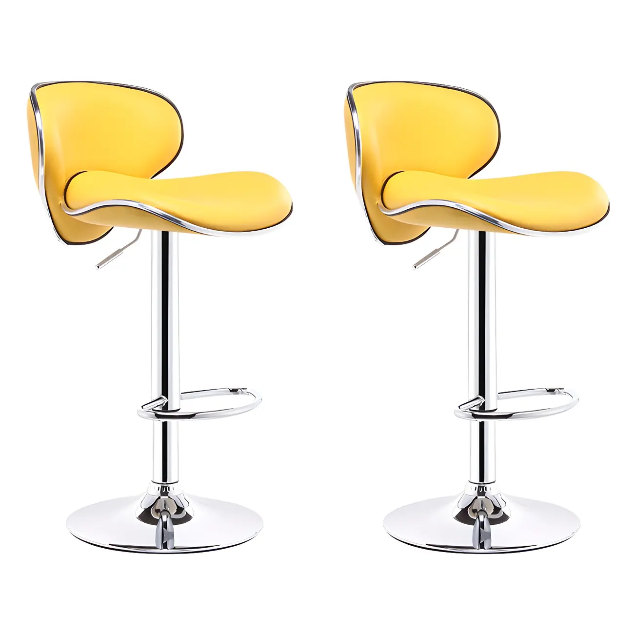 360° Swivel Faux Leather Bar Stools Adjustable Height Bucket Seat