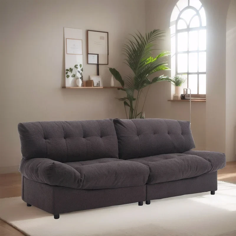 96 Cloud Style Sectional Loveseat Sofa,Modern Velvet Fabric Couches