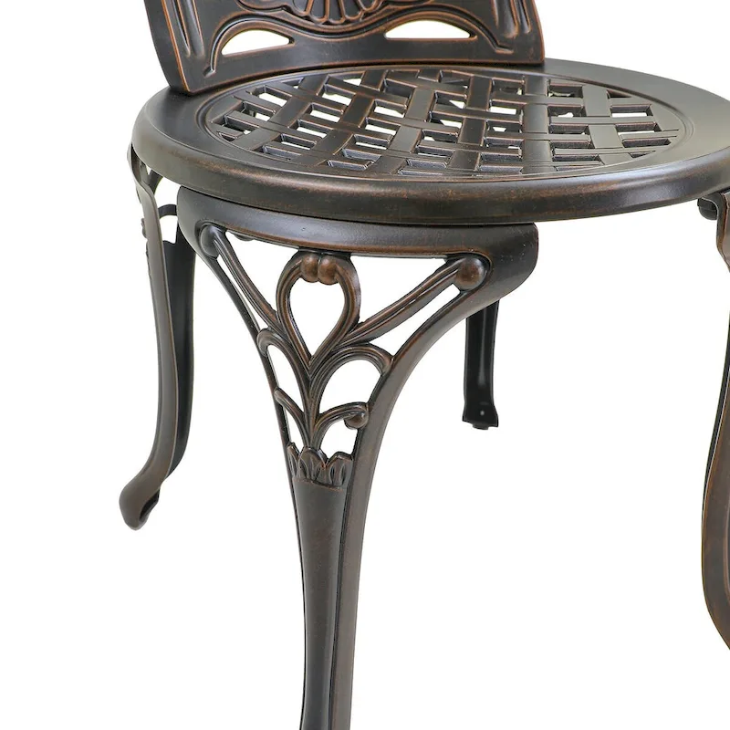 Set of 2 Cast Aluminum Bistro Chairs