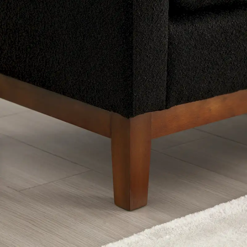 Elegant Upholstered Bench,with Wood Legs