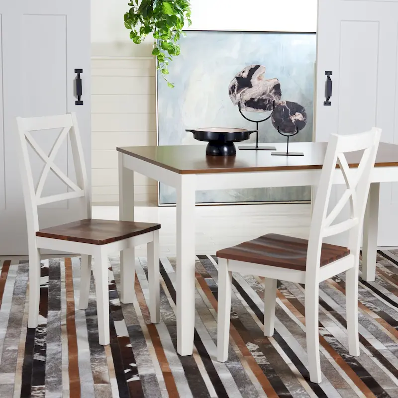 SAFAVIEH Lulla Farmhouse x-Back Dining Chair (Set of 2) - 18.4  W x 19.9  L x 37  H - 18Wx20Dx37H