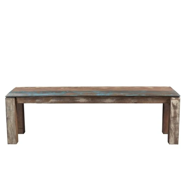 Handmade 50 Old Reclaimed Wood Bench (India) - 50 x 16 x 18