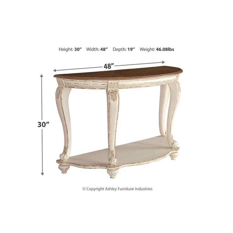 Signature Design by Ashley Realyn Sofa Table - White/Brown