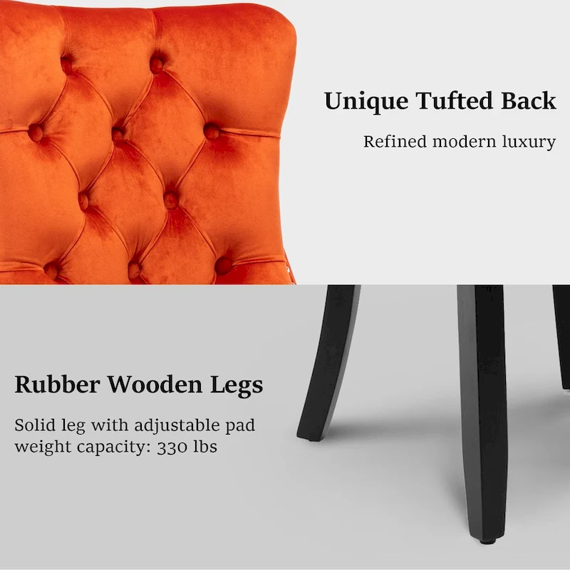 Modern Tufted Velvet Side Dining Chairs (Set of 4)