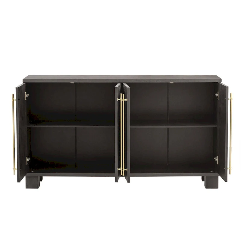 Wood Traditional Style Sideboard with Adjustable Shelves