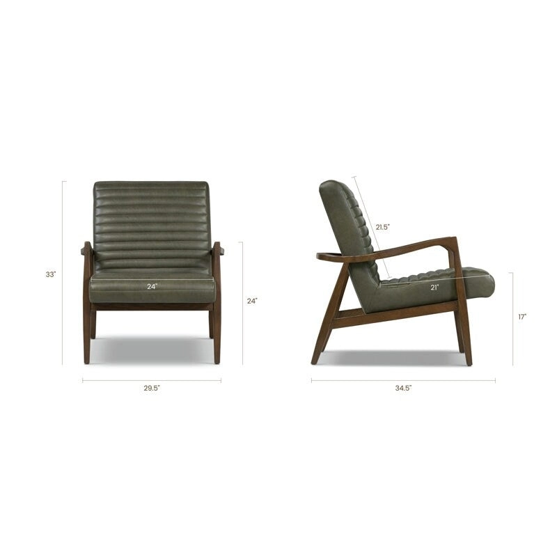 Poly & Bark Rowan Lounge Chair - Full Grain Genuine Italian Leather