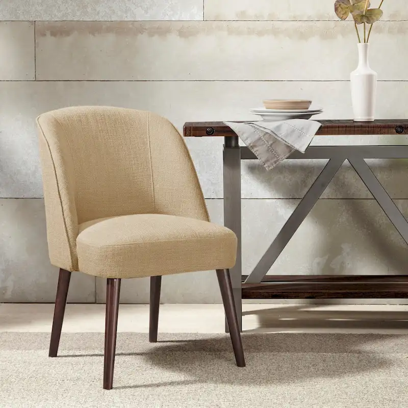 Natural Rounded Back Dining Chair - 22.25w x 24.5d x 34.6h