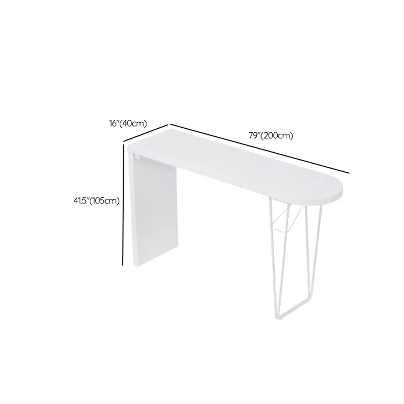 Stylish Pure White Wooden Metal Double Pedestal Bar Tables
