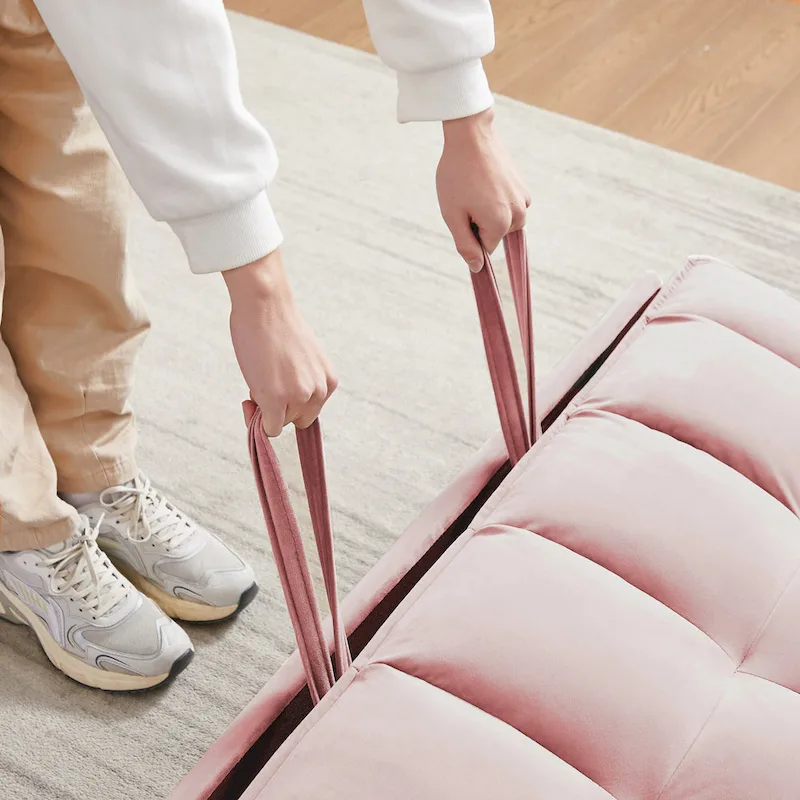 Velvet Convertible Loveseat Sofa Bed - 2 Seater Pullout