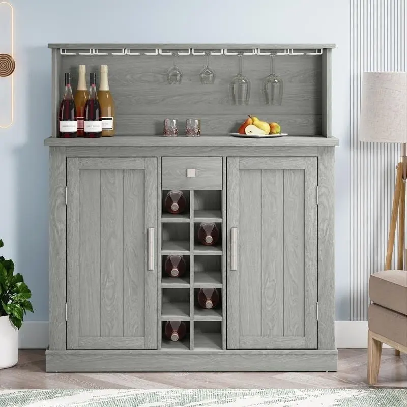 47 in. Farm Style Wood Buffet Bar Cabinet