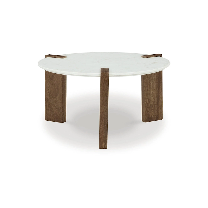 Signature Design by Ashley Isanti White/Brown Coffee Table - 33W x 33D x 18H