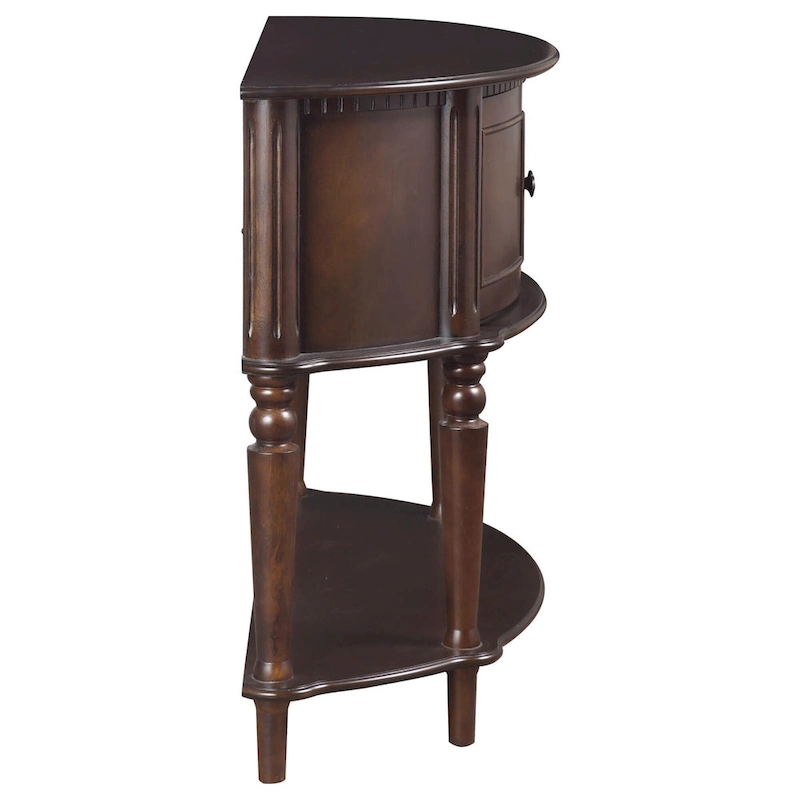 Brown Half Moon Console Table