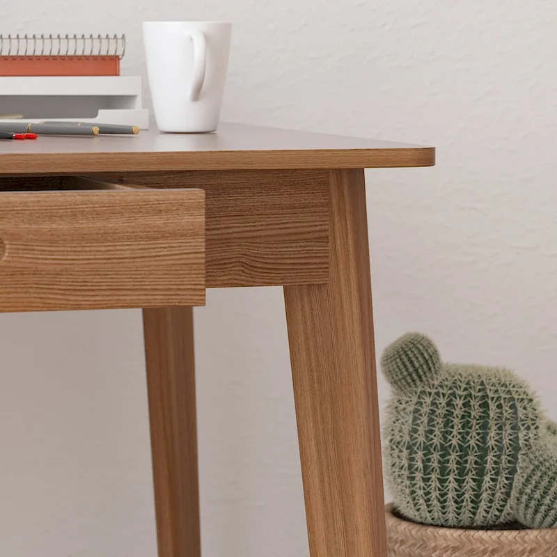 Wood Desk - 39.4W, Multi-Functional, Rounded Corners, Optional Drawers, Easy Assembly