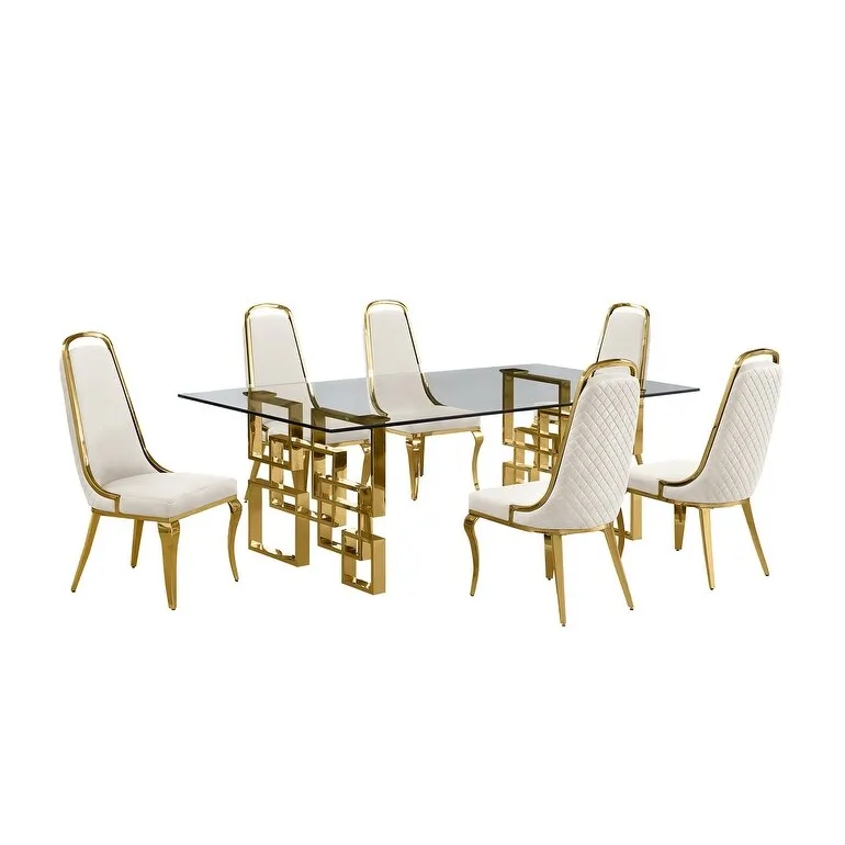 Best Quality Furniture Big Glass Table Dining Sets