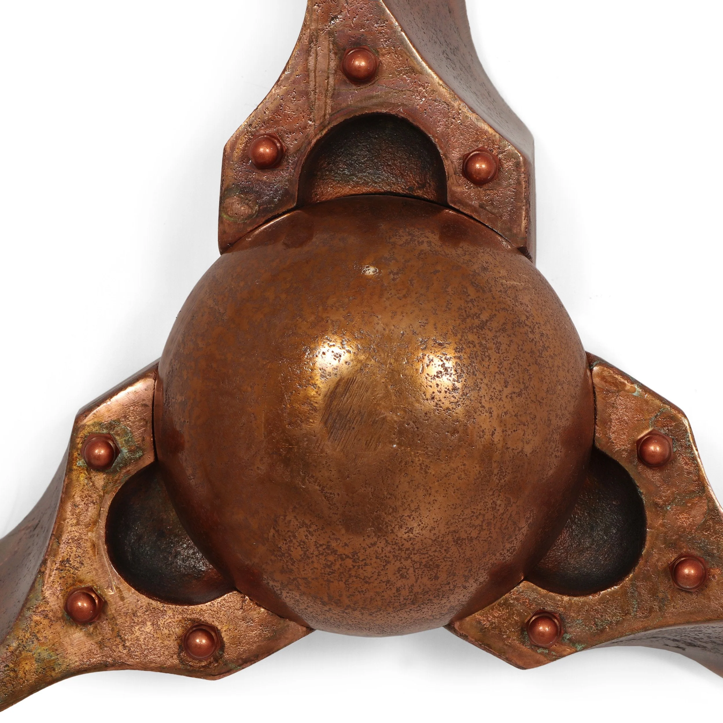 Handcrafted Aluminum Propeller Wall Decor, Burnt Copper - NH864413
