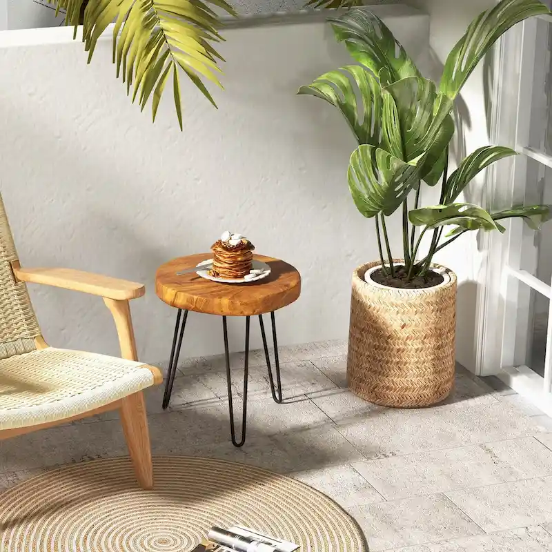 Reclaimed Recycled Teak Wood End Table